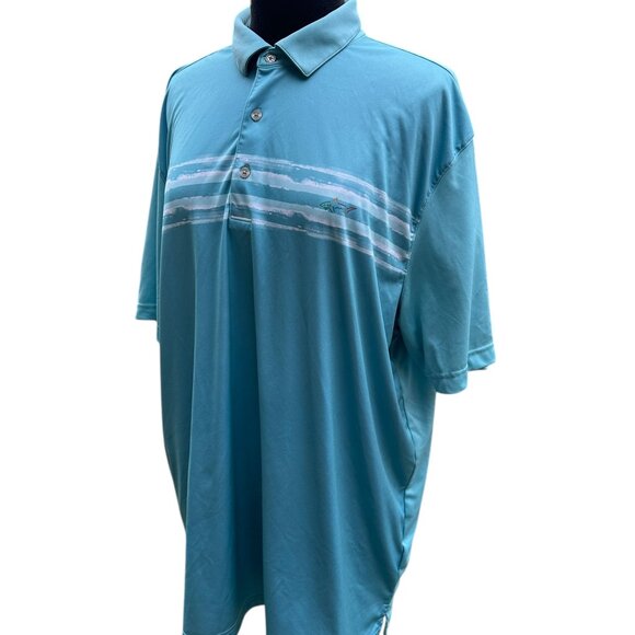 New Men's 2XL Greg Norman Performance Play Dry Blue Golf Polo Shirt - Picture 9 of 14